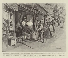 The Cholera Epidemic in Japan, the Removal of the Dead under Police Supervision